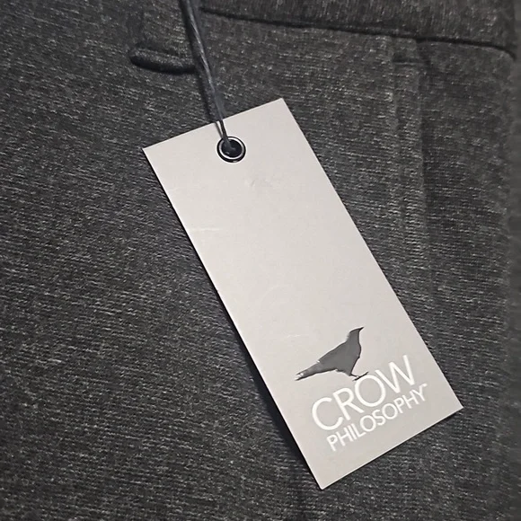 Crow Philosophy Italy Heather Gray Casual Pants Size Large New - Picture 5 of 12
